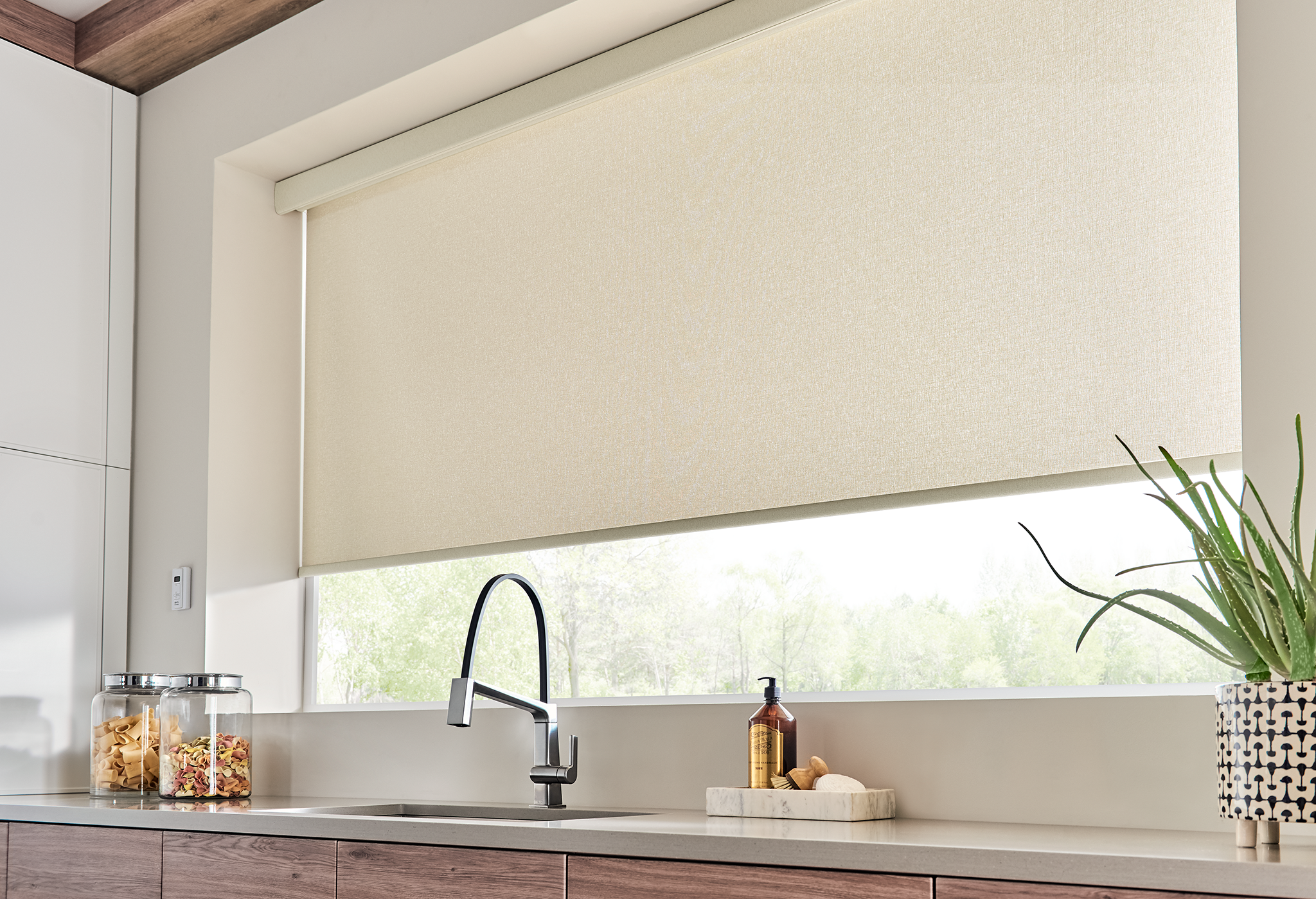 Cream Solar Shades Sink