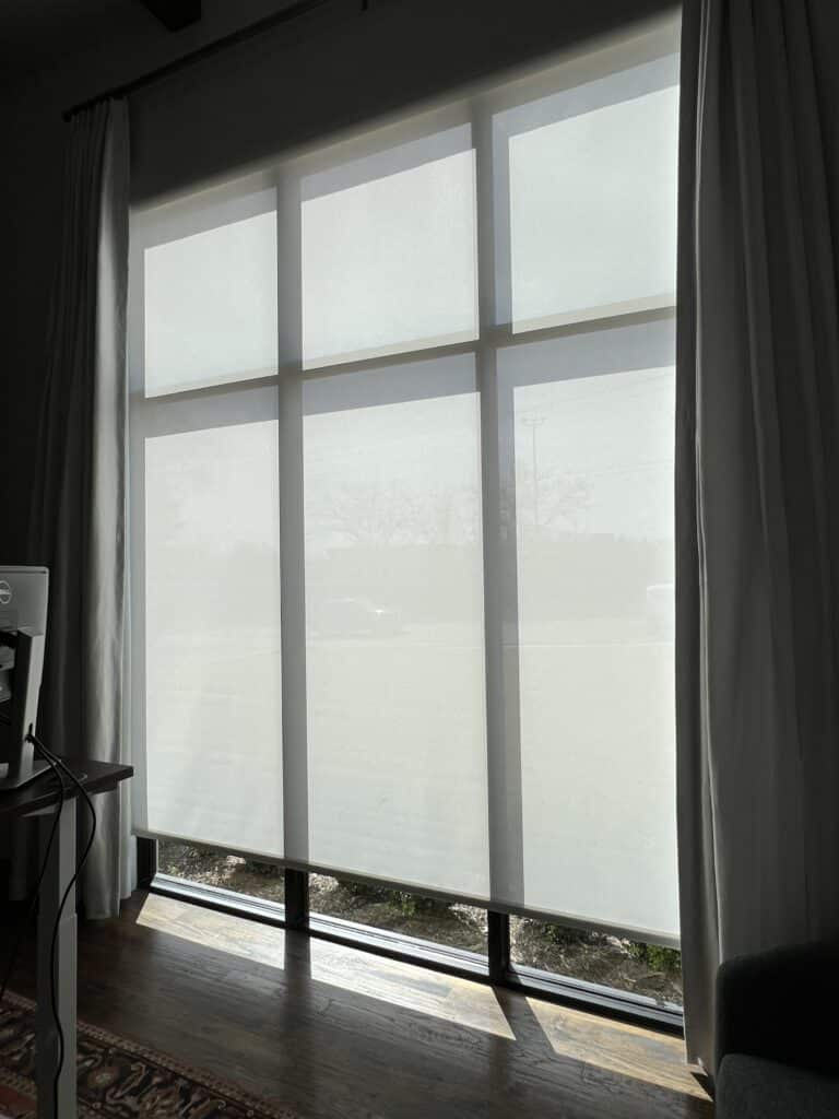 Carrolton White Roller Shade Solar Shade Motorized