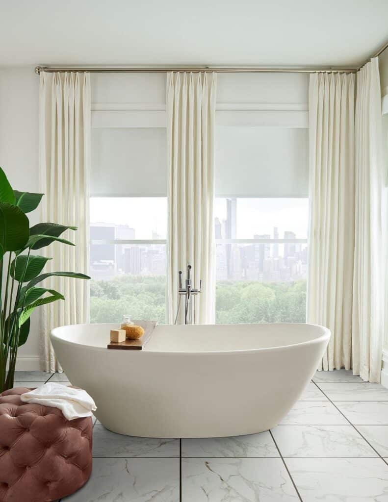 Farmers Branch Draperies White Solid Cream